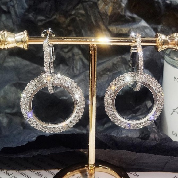 Jewelry - Elegant Crystal Hoop Earrings